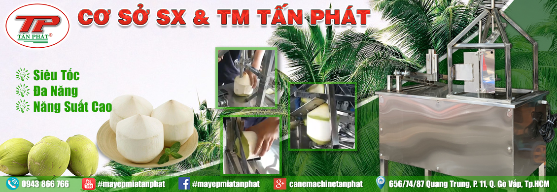 Máy gọt vỏ dừa tươi Tấn Phát đa năng, tiện dụng