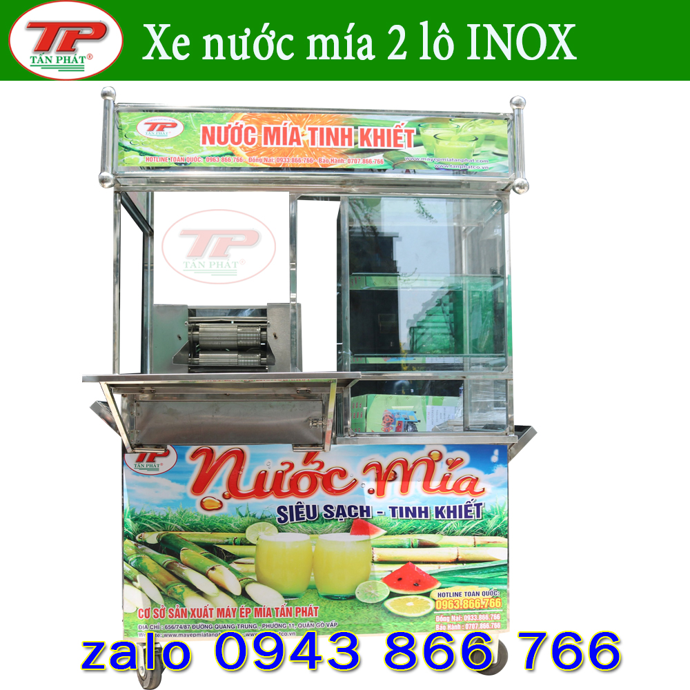 xe nuoc mia 2 lo inox tao bot