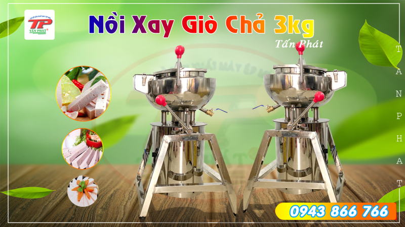 Máy làm giò chả có bào đá loại 3kg giá bao nhiêu | Xưởng SX Tấn Phát