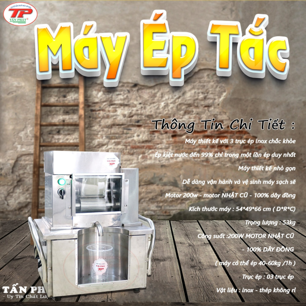 Máy ép nước chanh, tắc nhỏ gọn tiện lợi, motor 800W với 3 trục ép kim cương