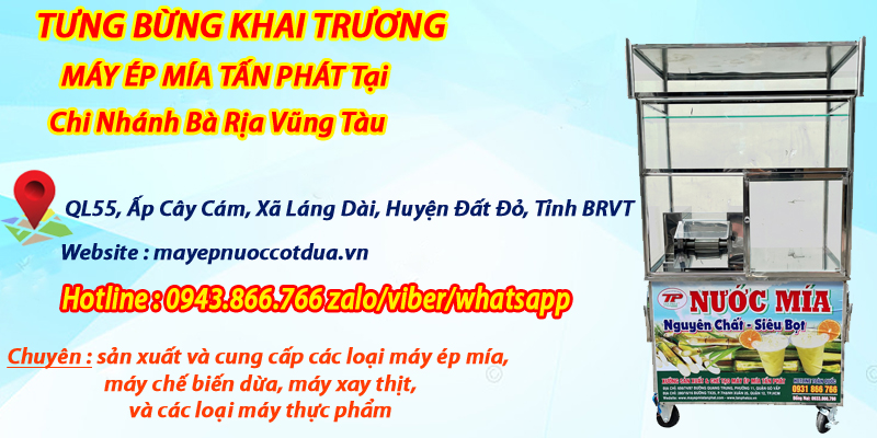 MÁY ÉP MÍA TẤN PHÁT ĐÃ CÓ MẶT TẠI BÀ RỊA VŨNG TÀU