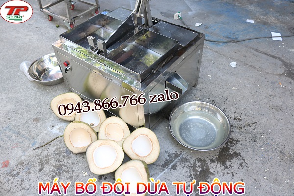 Máy bổ đôi dừa tươi tự động hoàn toàn - lấy nước dừa một cách nhanh chóng 