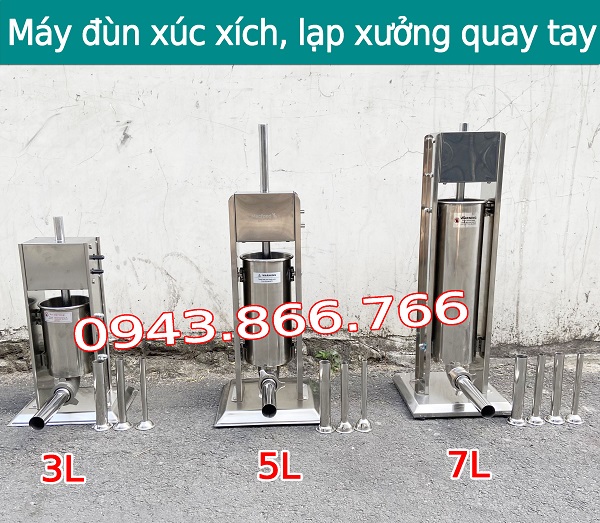 Máy đùn xúc xích, nhồi lạp xưởng ,pate,...dung tích 3L, 5L, 7L
