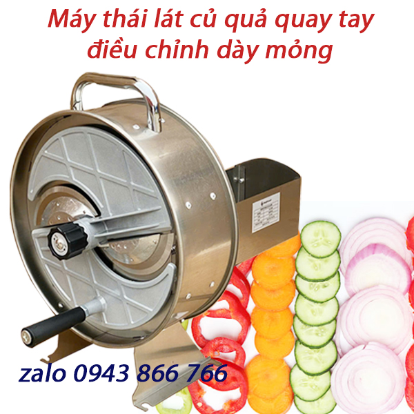 Dụng cụ thái lát rau củ quả điều chỉnh được dày mỏng vận hành quay tay