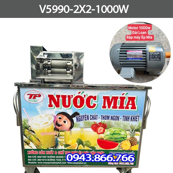 XE NƯỚC MÍA MOTOR 1000W ÉP 3 CÂY MÍA CÙNG LÚC