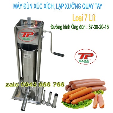 MÁY NHỔI THỊT LÀM XÚC XÍCH LẠP XƯỞNG QUAY TAY 7LIT