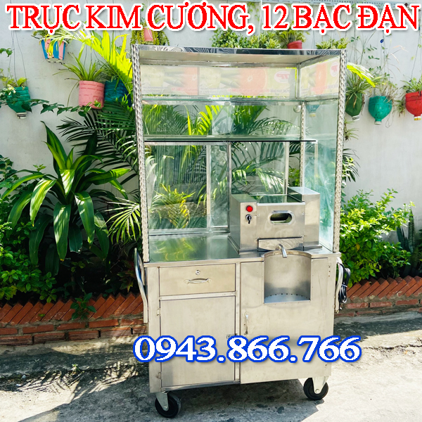 XE  NƯỚC MÍA ÉP 2 CÂY TRỤC KIM CƯƠNG 12 BẠC ĐẠN V5990-2-X2 CÓ KÍNH