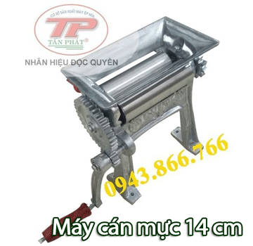 MÁY CÁN KHÔ MỰC QUAY TAY TRỤC INOX 130MM