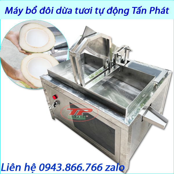 MÁY BỔ ĐÔI QUẢ DỪA TỰ ĐỘNG HOÀN TOÀN 