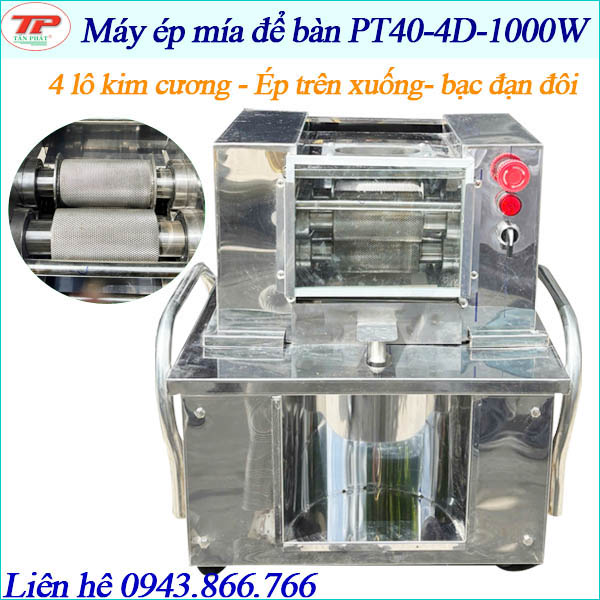 ĐẦU MÁY ÉP MÍA PT40-4D-1000W (4 lô ép 2 cây)