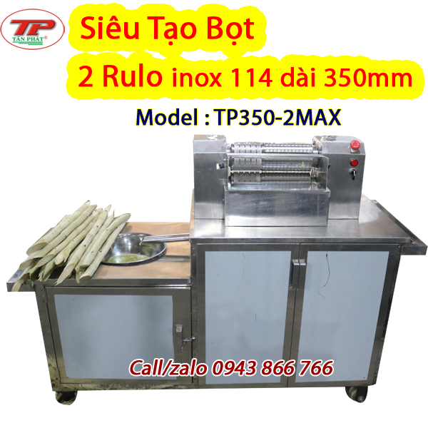 XE NƯỚC MÍA 2 RULO INOX KHỔNG LỒ SIÊU TẠO BỌT - TP350-2MAX