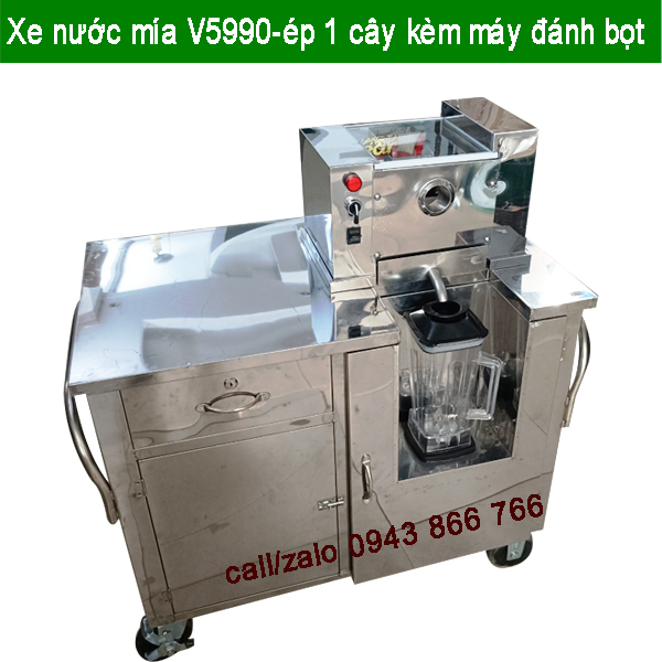 KÈM MÁY ĐÁNH BỌT - XE NƯỚC MÍA LIỀN BÀN 1 CÂY - 800W